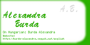 alexandra burda business card